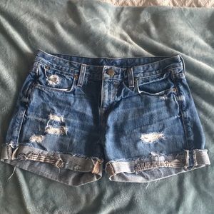 J Crew distressed denim/jean shorts, size 27